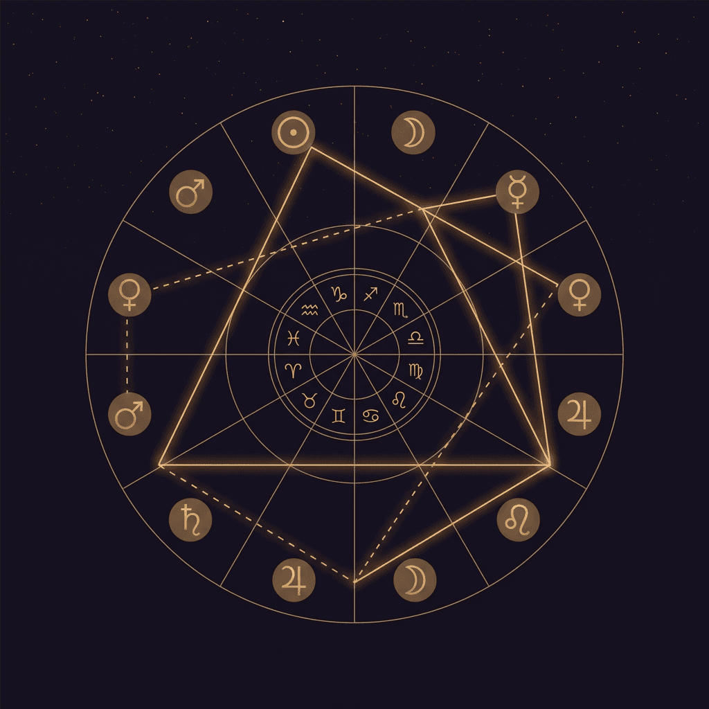 Diagram of planetary transits to a natal chart